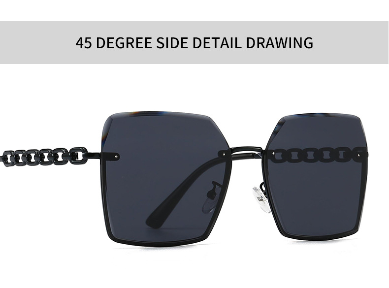 Cross-Border Export New Modern Retro Square Frame Rope Decorative Sunglasses Ins Style Street Style Big-Name Sunglasses 2515_voghion.com