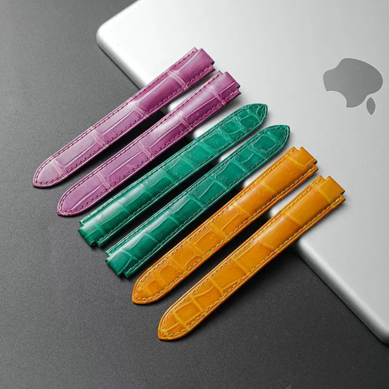 批发现货速发表带 鳄鱼头纹双面头层小牛皮耐磨柔软通用真皮表带