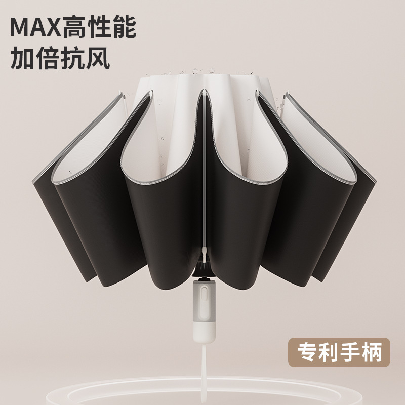 High-End Reverse Automatic Folding Double High-Performance Umbrella Reinforced Wind-Resistant Strong Reflective Umbrella for Students in Heavy Rain