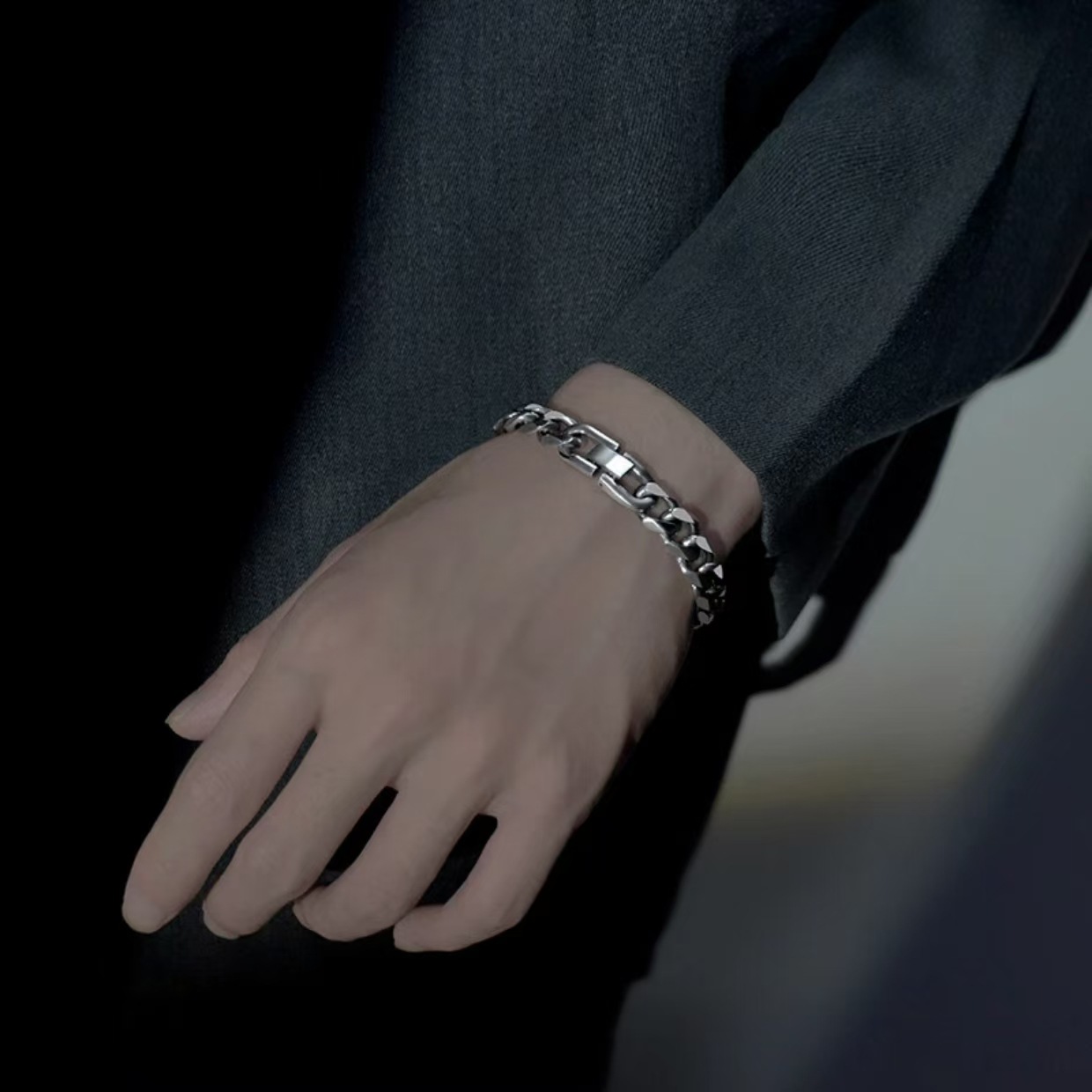 Men’s Cuban Link Bracelet Stainless Steel Waterproof Jewellery_voghion.com
