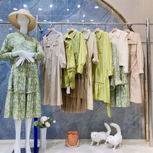 李维2023恩春季女大码中长款连衣群时尚优雅风衣外套品牌直播尾货