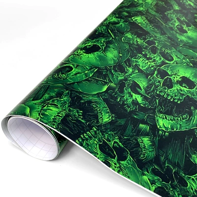 Body sticker: Body Film Painted Car - green-skull-5050