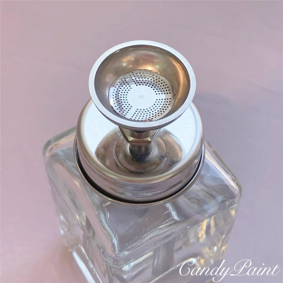 Spot manicura tienda de limpieza de uñas a presión, lavador líquido de limpieza, agua, anti-retorno de líquidos, red fina, botella de vidrio vacía 180ml