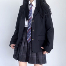 JK制服西服套装秋冬日系学院风黑色西装外套女学姐校服批发代发