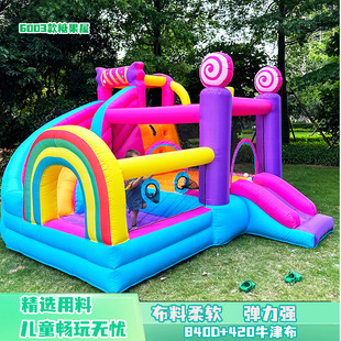 Inflatable Castle Small Home Slide Candy House Inflatable Castle Indoor Outdoor Inflatable Slide Trampoline Bouncy Castle