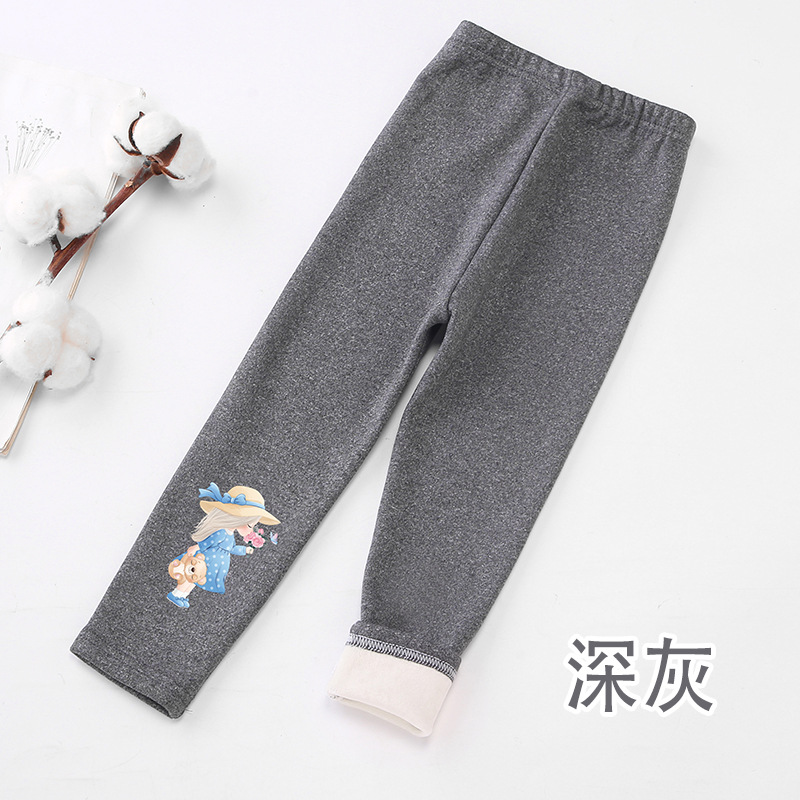 Polainas para niños niñas Otoño e Invierno forradas de lana engrosada polainas de terciopelo de una pieza para niños pantalones calientes pantalones de algodón para bebés