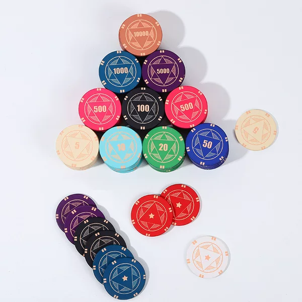 43mm high-grade Texas poker ceramic chips new chess and card room scorecard with face value no face value chip coin