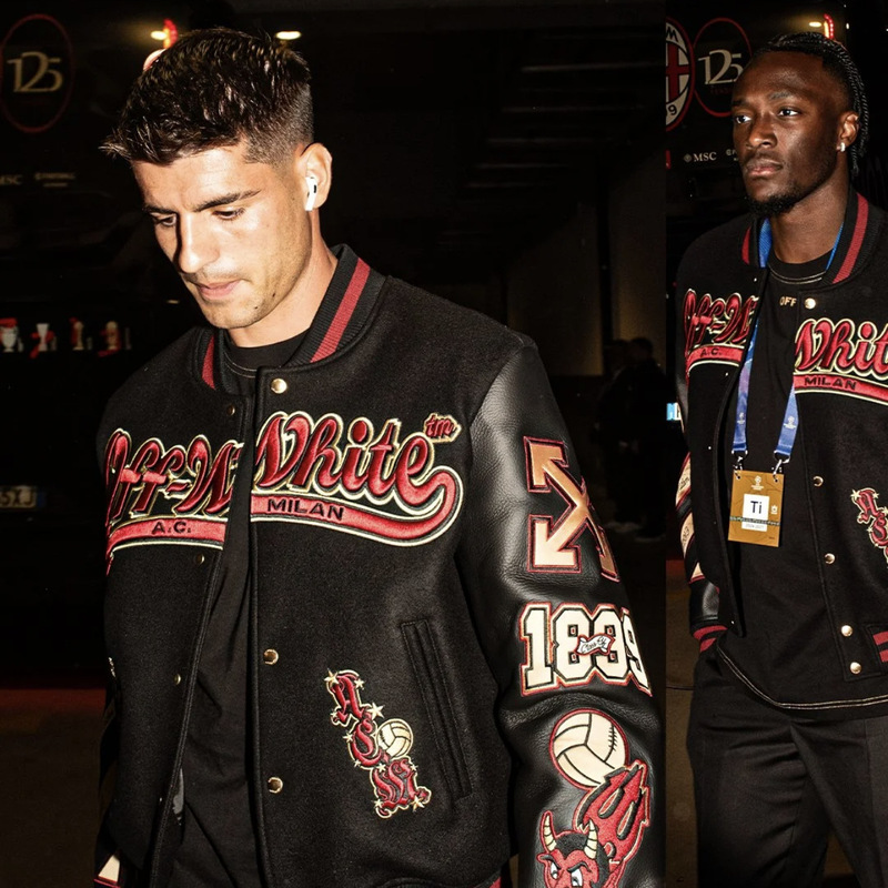 OW Joint AC American Vintage Loose Embroidered Baseball Suit Biker Racing Suit Jacket Couple VINTAGE Jacket