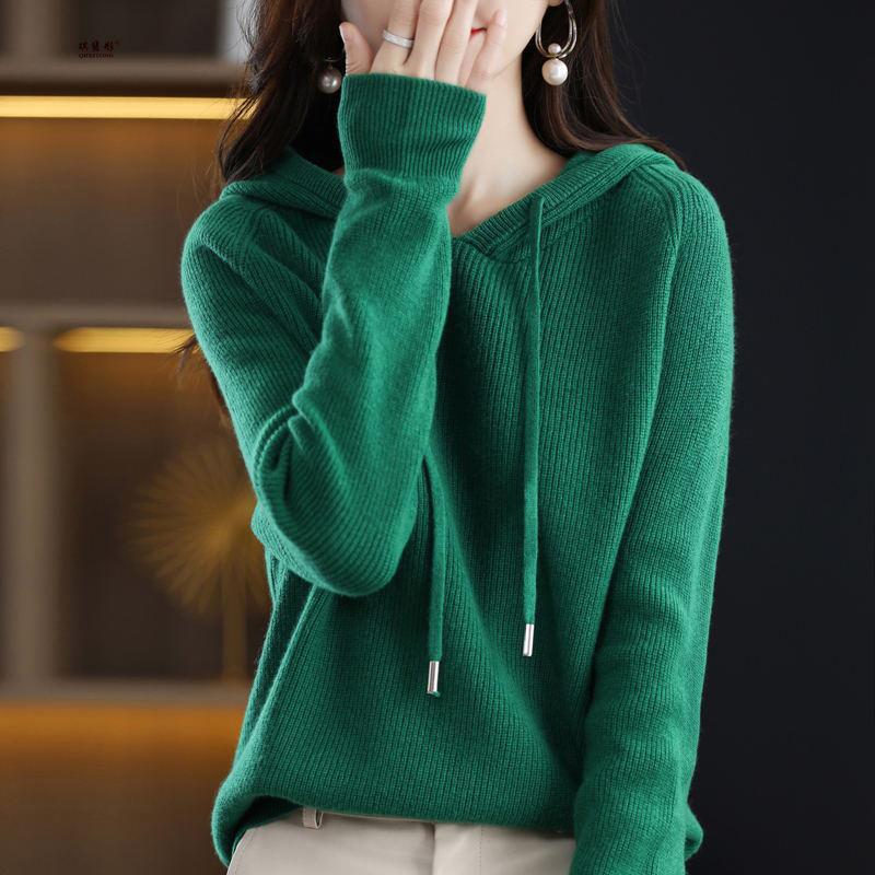 Cross-Border 2025 Autumn and Winter New Women's Loose Hooded Short Casual Sweatshirt Hoodie Knitwear Sweater Jacket Cross-Border 2025 Autumn and Winter New Women's Loose Hooded Short Casual Sweatshirt Hoodie Knitwear Sweater Jacket