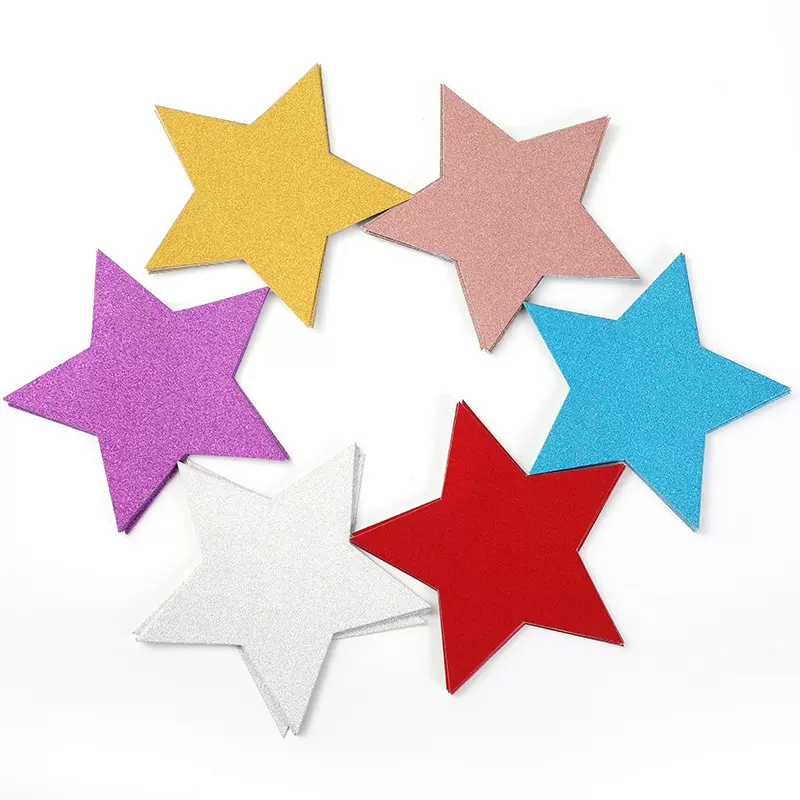 跨境圣诞节闪粉五角星场地布置生日派对装饰道具教室装饰橱窗用品