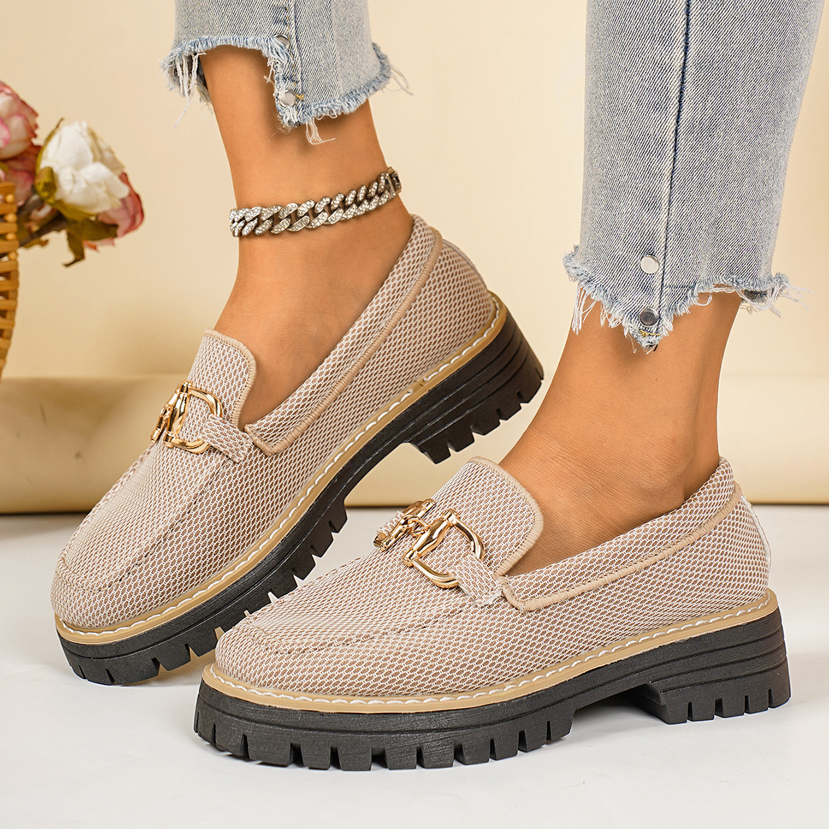 43新款浅大码四季码单鞋女时尚2025口布运动鞋亚马逊女士单鞋跨境