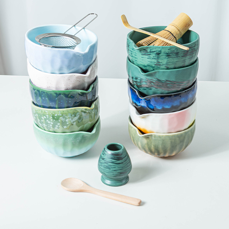 Stoneware Matcha Bowl Ceramic Matcha Bamboo Brush Tea Bowl Matcha Cup Stirrer Baibenli Tea Set