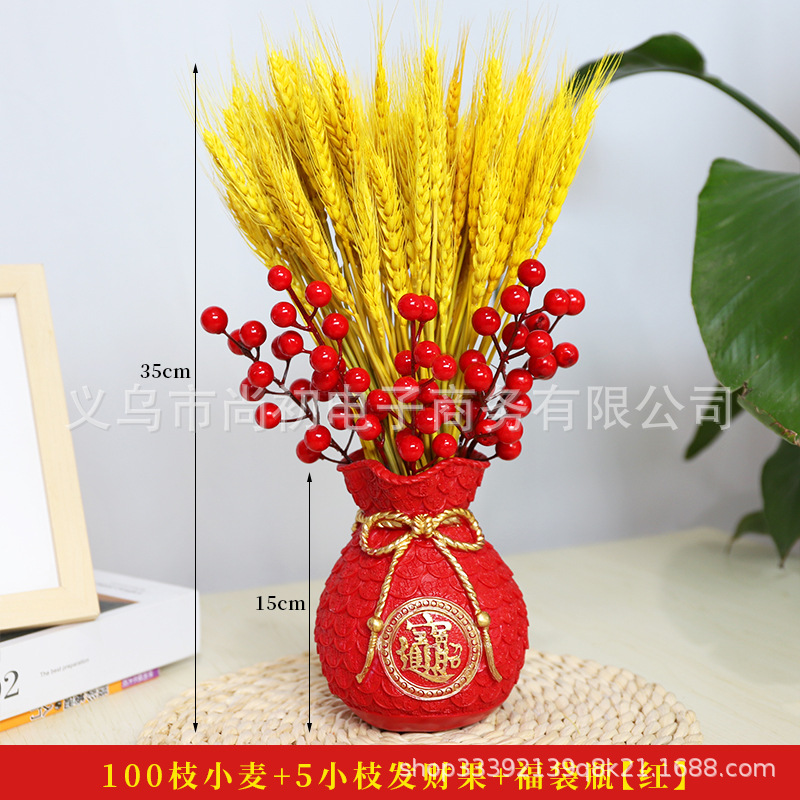Oro trigo oído flor seca fortuna fruta bolsa de dinero salón decoración ramo apertura inauguración Nuevo Hogar regalo Año Nuevo