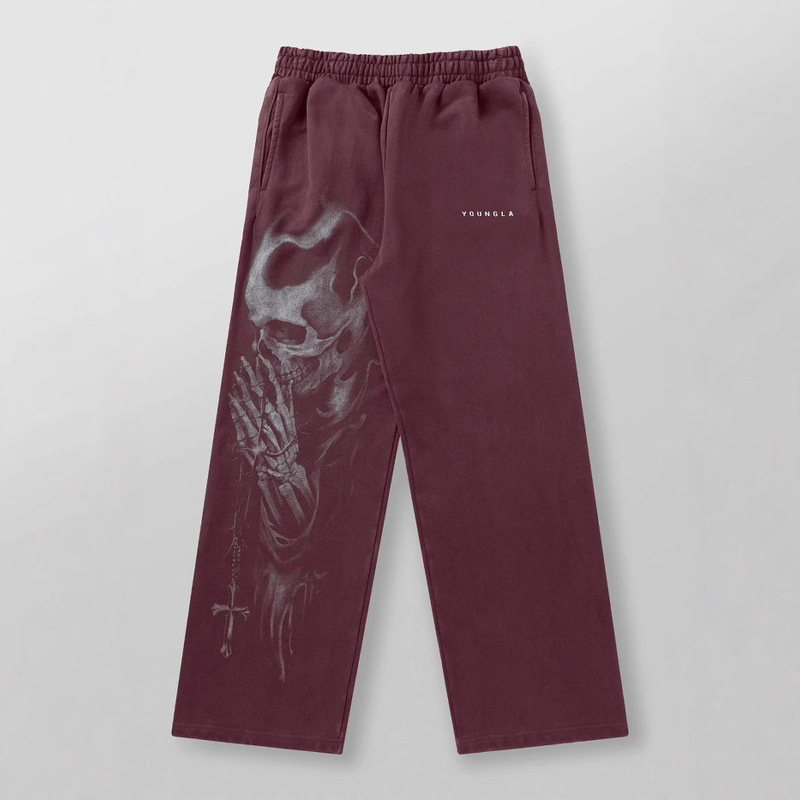 YOUNGLA American Fashion Brand High Street Sweatpants Jogger Sports Fitness Casual Straight Loose Wide Leg Pants Trousers