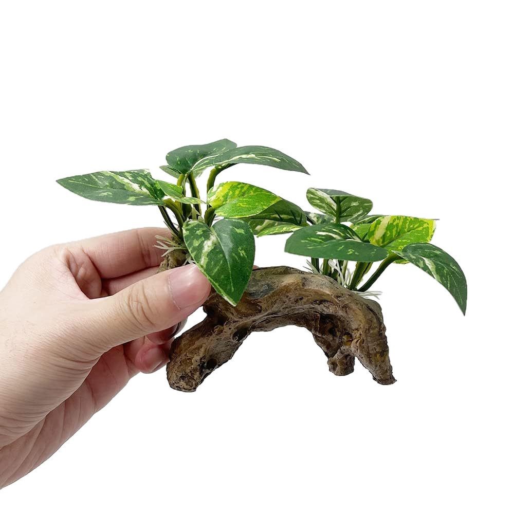 Trepando mascotas evadiendo la casa acuario paisajismo simulación de resina de madera pesada simulación de raíces de árboles Moss árbol paquete de acuario