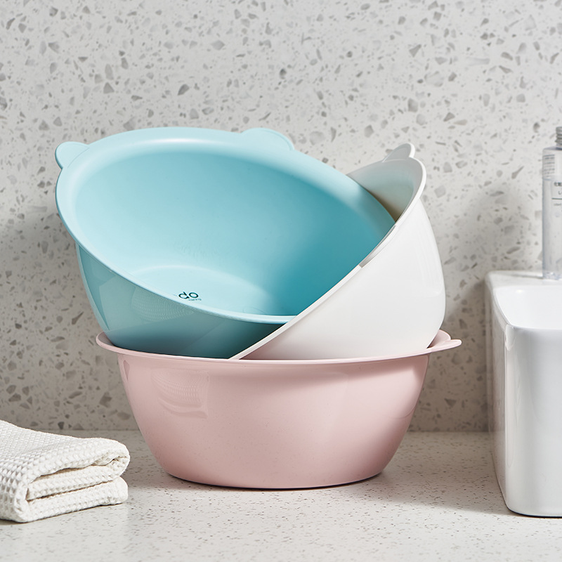 Plastic washbasin household large thickened baby water laundry basin student dormitory face washing storage basin footbath