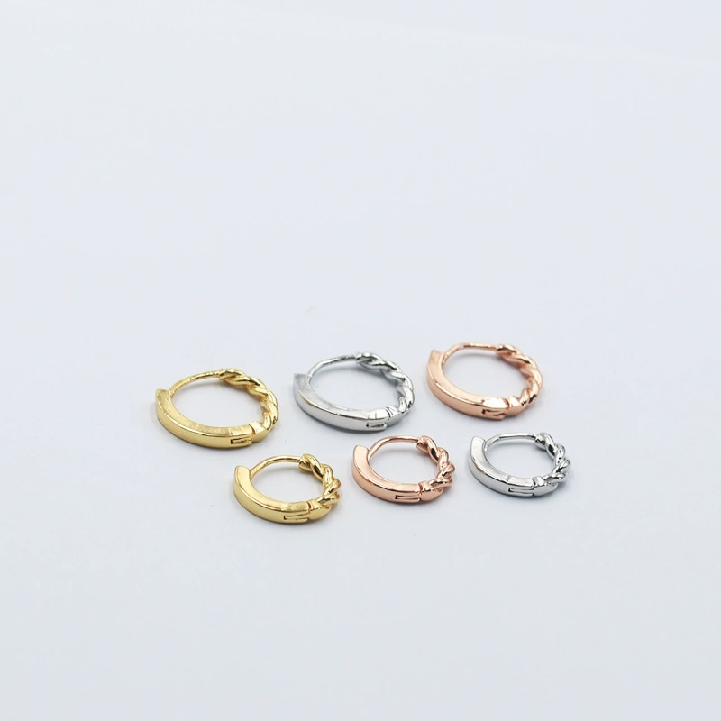 Earrings with pigtail, 18 carat