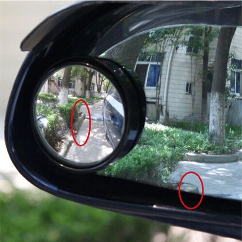 Car Small Round Mirror Backup Blind Spot Mirror Blind Area Assist Wide Angle Mirror Glass Rearview Mirror Adjustable Pair Set