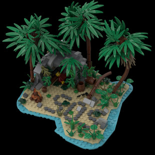 Moc-148855 Pirate World Lost Island Series Building Block Toy Set 468 Particle Count