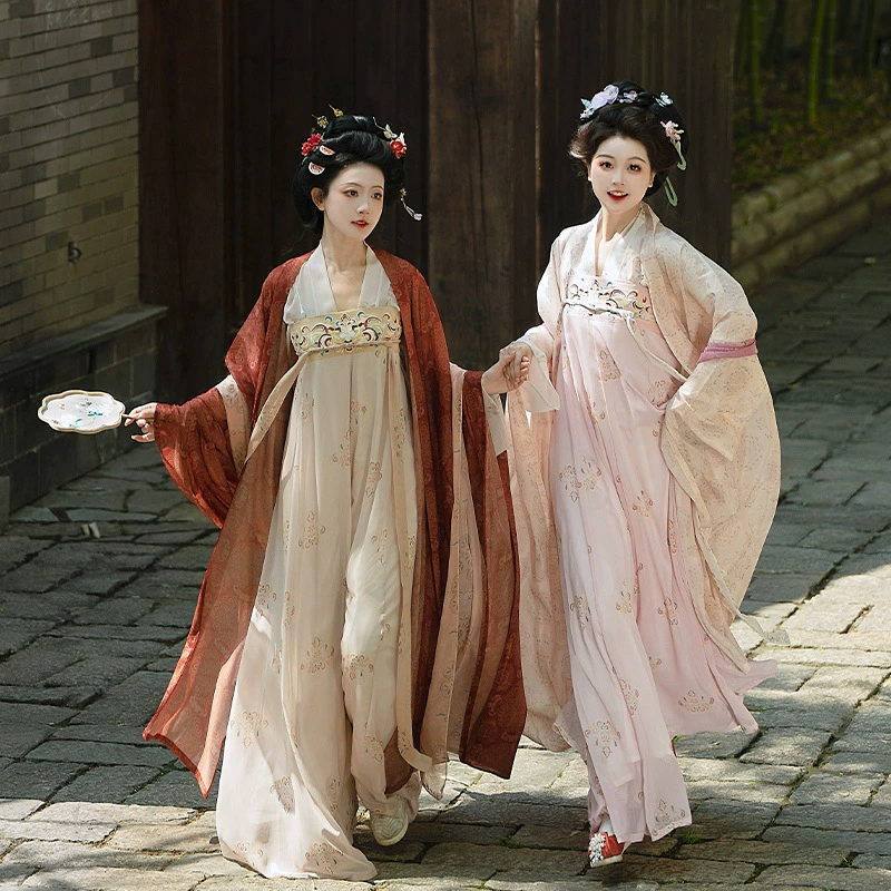 Цыганный Мо Фаньхуа Танский восстановлен кардиган Оригинальная ханьская женская юбка с грудной клеткой Ежедневный весенний и летний новый набор