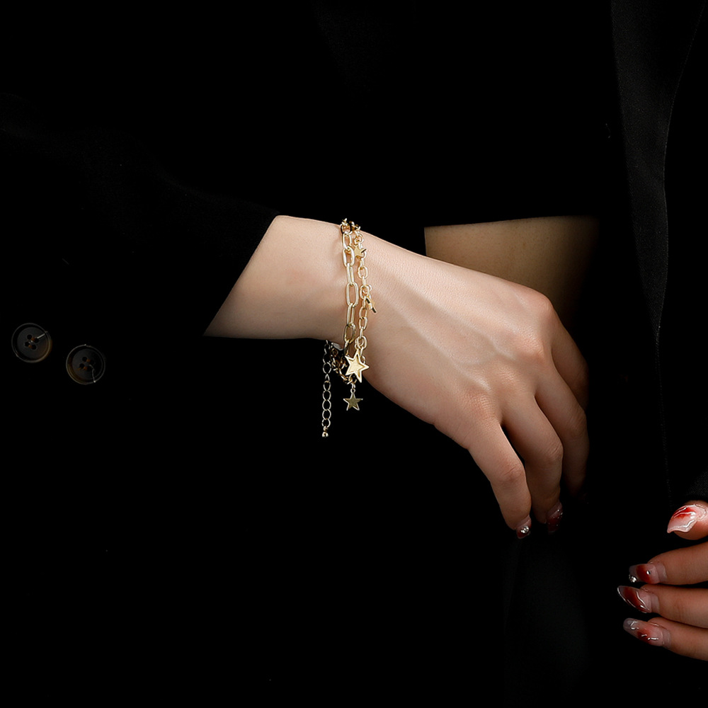 Fashion Star Copper Bracelets Layered Hollow Out Copper Bracelets