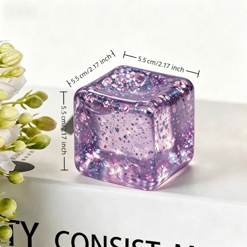 5.5cm gold powder ice cube-purple