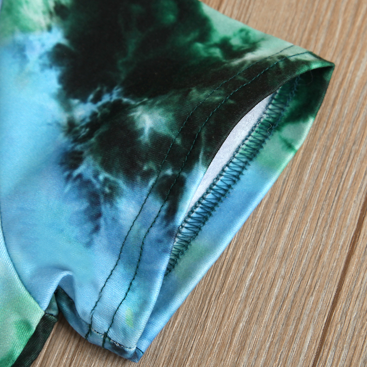 Kinder Tie-dye Rundhals Kurzarm Oberteil Und Rippshorts Set_voghion.com