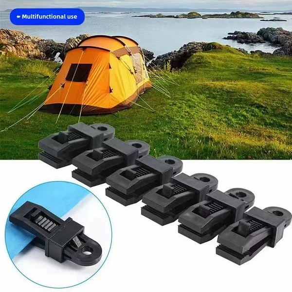Tent Additional Pull Point Fixing Clip, Outdoor Camping Canopy Hook, Large Tent Clip, Windproof with Barb Clip