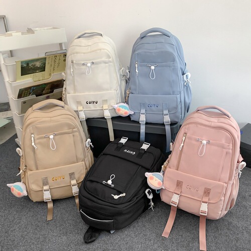 New Korean-style fresh double shoulder bag, nylon large capacity school bag for primary and secondary students, unisex casual bag
