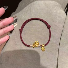 小红书同款马上有钱手链女生肖马福牌本命年红绳个性可爱气质手饰
