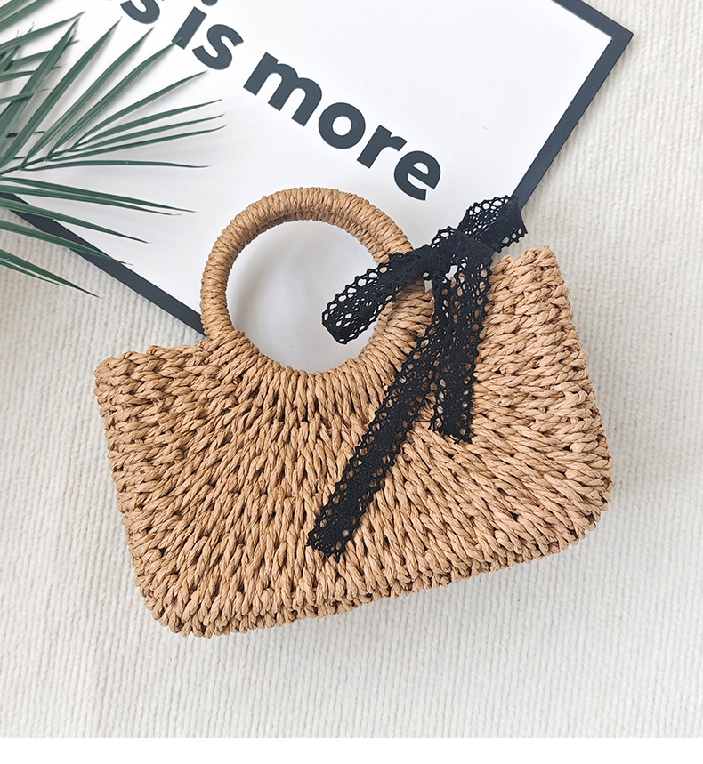 1155g Weight Weave Fashion Element Open Closure Type Top Handle Strap Type Straw Bag Bags Type Casual, Holiday Occasion Solid Color Pattern All Seasons Season Women's Gender Elegant, Beach Style Square Shape Medium Size Women's Medium Paper Solid Color Elegant Beach Weave Square Open Straw Bag