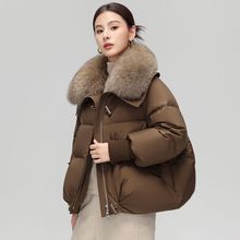 短款羽绒服女2025年冬季新款时尚洋气高端小个子白鹅绒大毛领外套