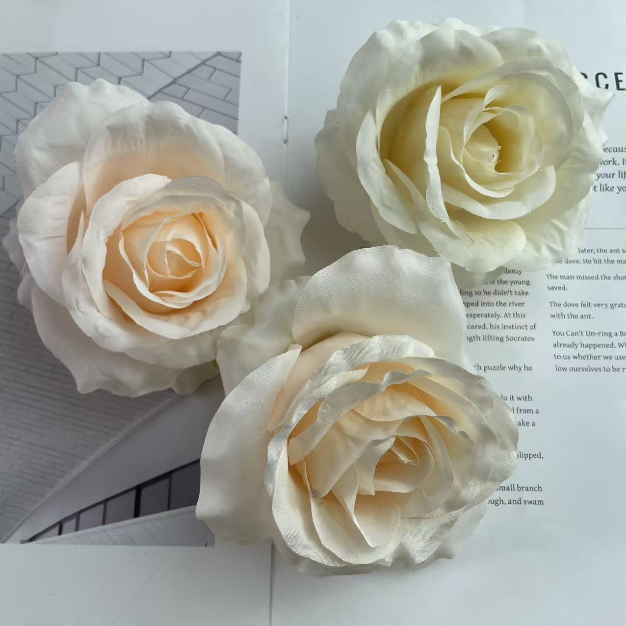 Anna gran rosa cabeza de fábrica al por mayor flowerhead flower corona flower pared flower arrangement artesanía DIY