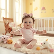 3D高彩重生娃娃仿真婴儿 柔软身体半胶植入发跨境生产厂家外贸