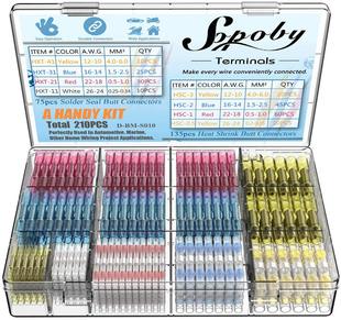 Sopoby 210pcs Kabelverbinder Stoßverbinder Schrumpfverbinde