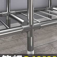 衣柜出租房用金属衣柜卧室家用简易组装布衣柜加厚加粗全钢架衣橱