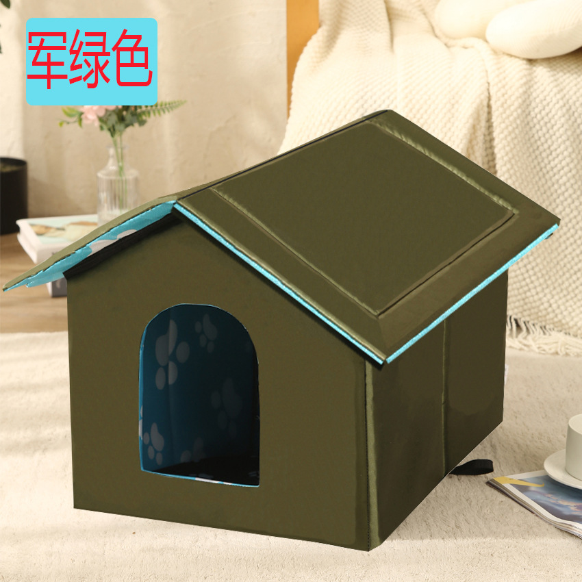Nido de gato errante impermeable gato casa perrera al aire libre gato callejero casa caliente mascota casa Villa plegable extraíble y lavable