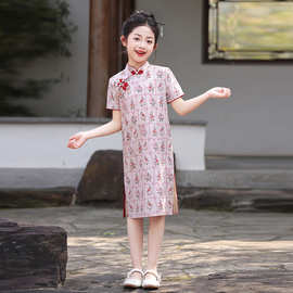 新中式女童旗袍2026新款小清新高级素雅婴童小女孩儿童连衣裙