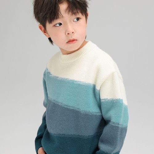 New men's children's sweater autumn and winter thick Korean style fashionable warm winter children's base knit sweater winter clothing