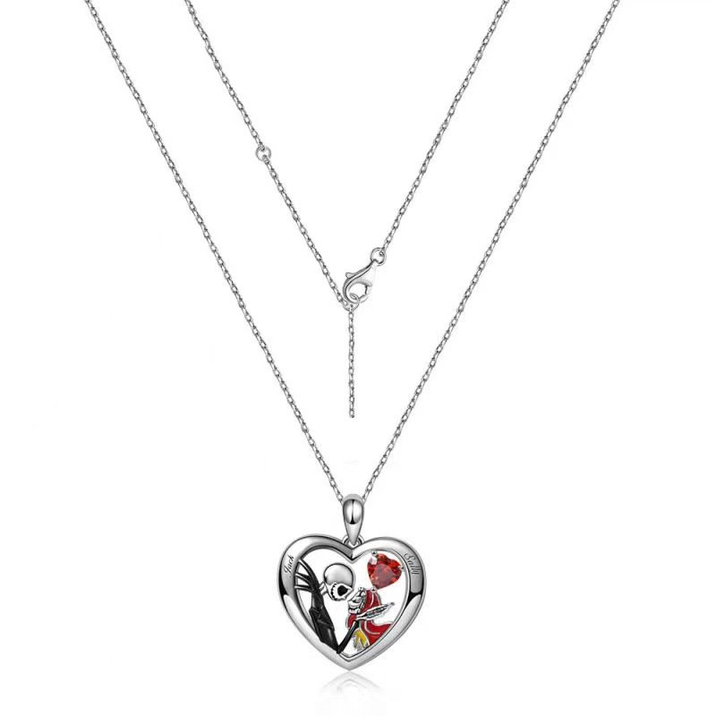 Fashion Heart Shape Alloy Plating Artificial Crystal Halloween Womenu0027S Pendant Necklace