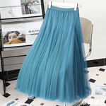 网纱半身裙广场舞纱裙720度大摆舞蹈裙高腰跳舞演出长裙字沙裙子