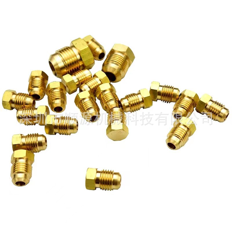 3/8od美标铜外丝扩口堵头 喇叭口锥度密封扩口接头扩口螺纹接头