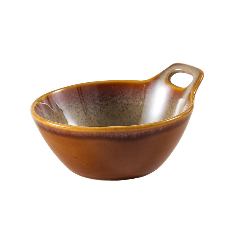 Horno transfronterizo tazón de una sola manija tazón de avena tazón de ensalada de frutas cuenco de postre linda chica tazón para hornear