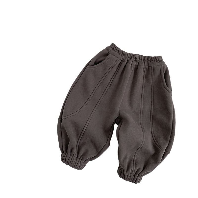 Pantalones deportivos de invierno 2026 para niños y niñas, forrados de vellón, cálidos e informales, ropa gruesa para niños pequeños, estilo coreano de moda.