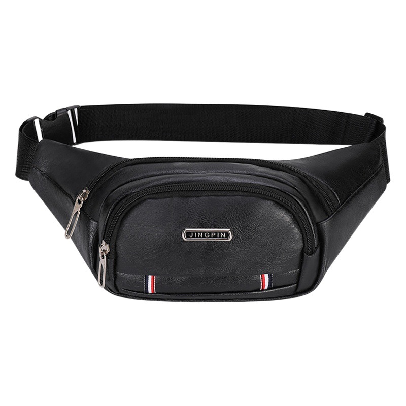 Bolso de cintura para hombre de cuero PU, bolso cruzado pequeño, multifuncional y ligero, venta al por mayor