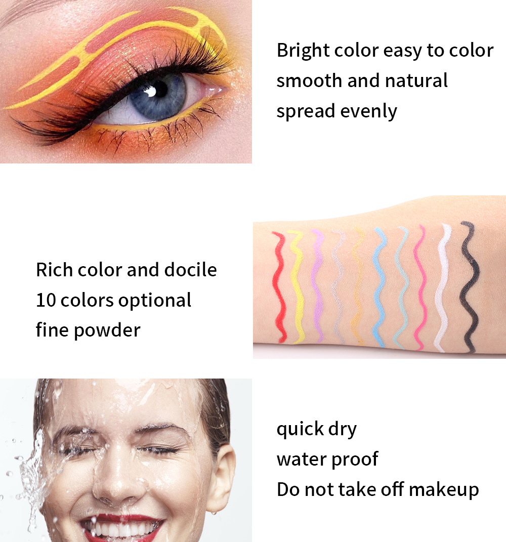 Julystar durable color gel waterproof and not easy to smudge white eyeliner pen_voghion.com