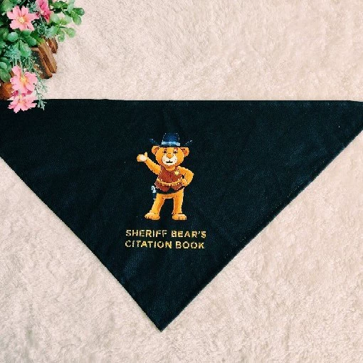 Cotton twill printed sports triangle scarf Pet triangle scarf Double-layer thickened triangle scarf