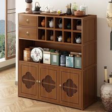茶水柜家用茶室茶叶架博古架茶柜置物架中式茶台桌边柜茶具收纳架