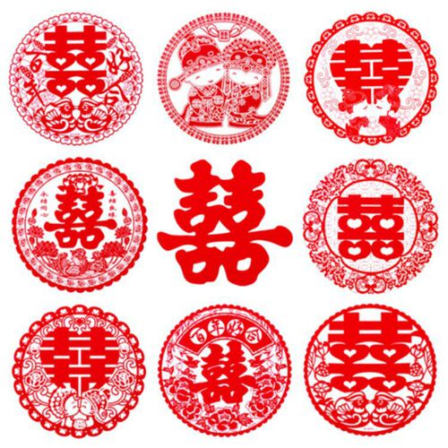 30# Wholesale electrostatic wedding stickers, wedding supplies, wedding room decoration, paper-cut window grilles