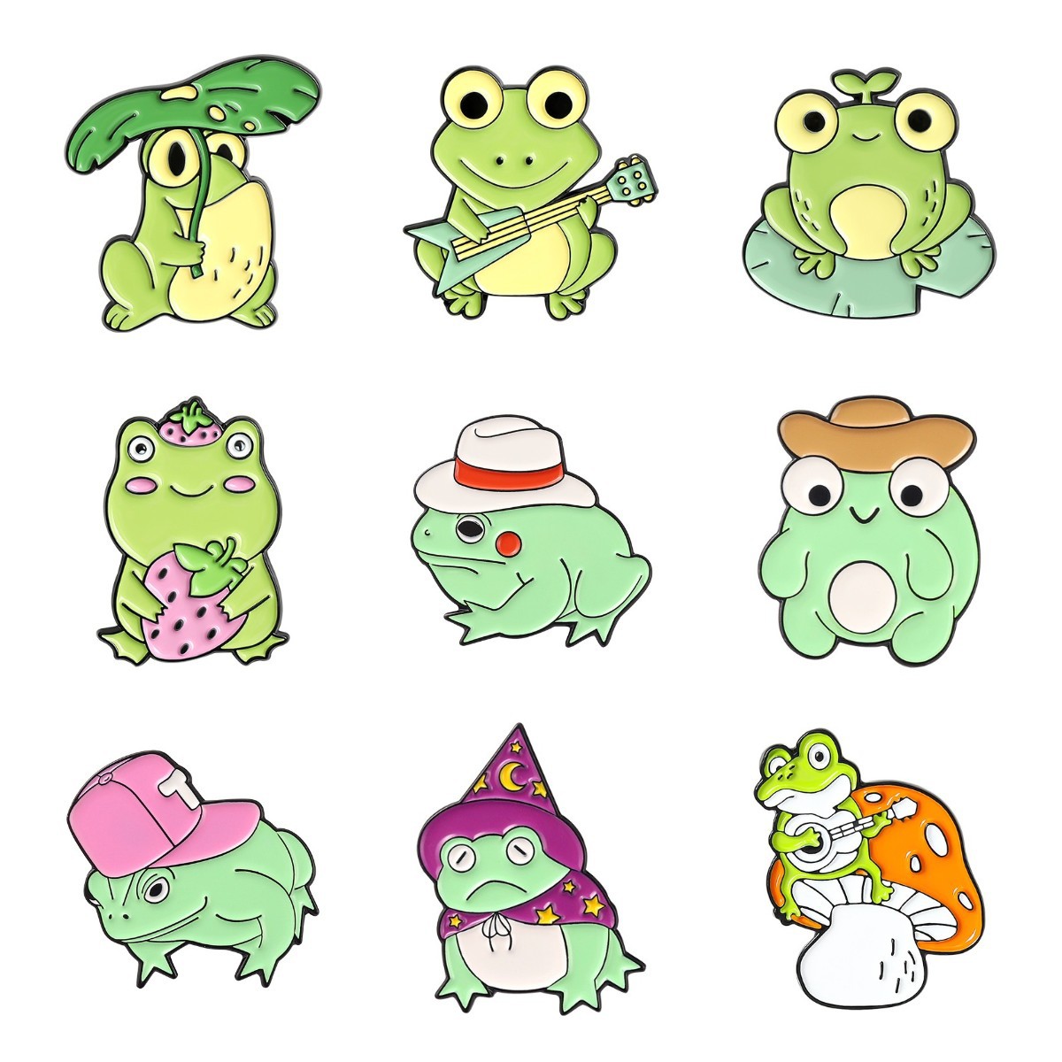 Cartoon Style, Cute Style Cartoon Style Cute Pin Frog Alloy Stoving Varnish Unisex Brooches